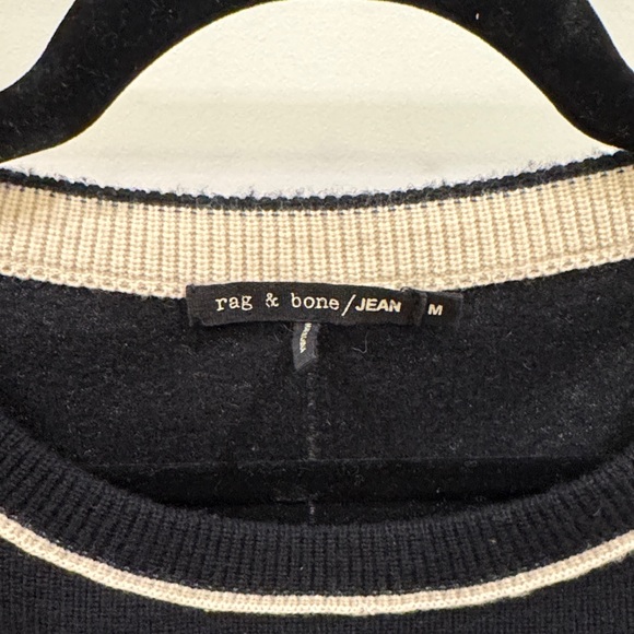 Rag & Bone/HEAN Color Block Black and Cream Women's Sweater - Picture 3 of 6